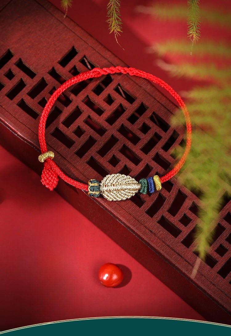 Handcrafted Red String Bracelet – One - Leaf Bodhi Design | Perfect Gift for Friends & Loved Ones - STAR8S