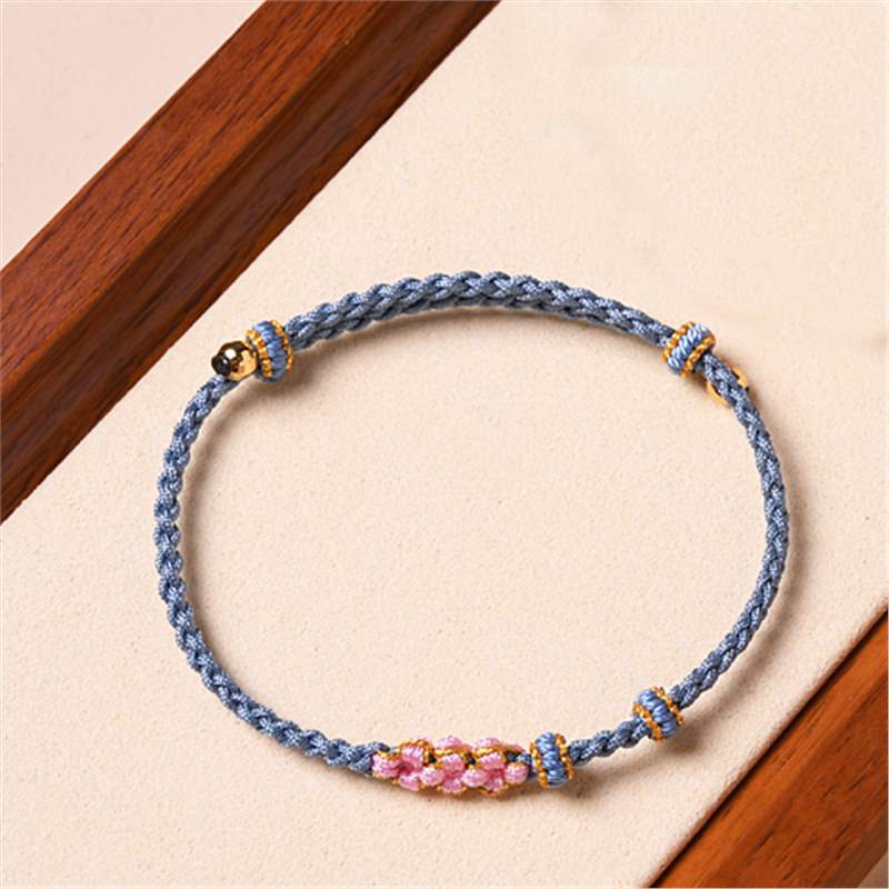 Handcrafted Red String Bracelet – Peach Blossom Design – Valentine’s Day Gift for Her | STAR8S - STAR8S
