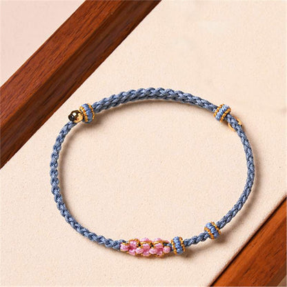 Handcrafted Red String Bracelet – Peach Blossom Design – Valentine’s Day Gift for Her | STAR8S - STAR8S