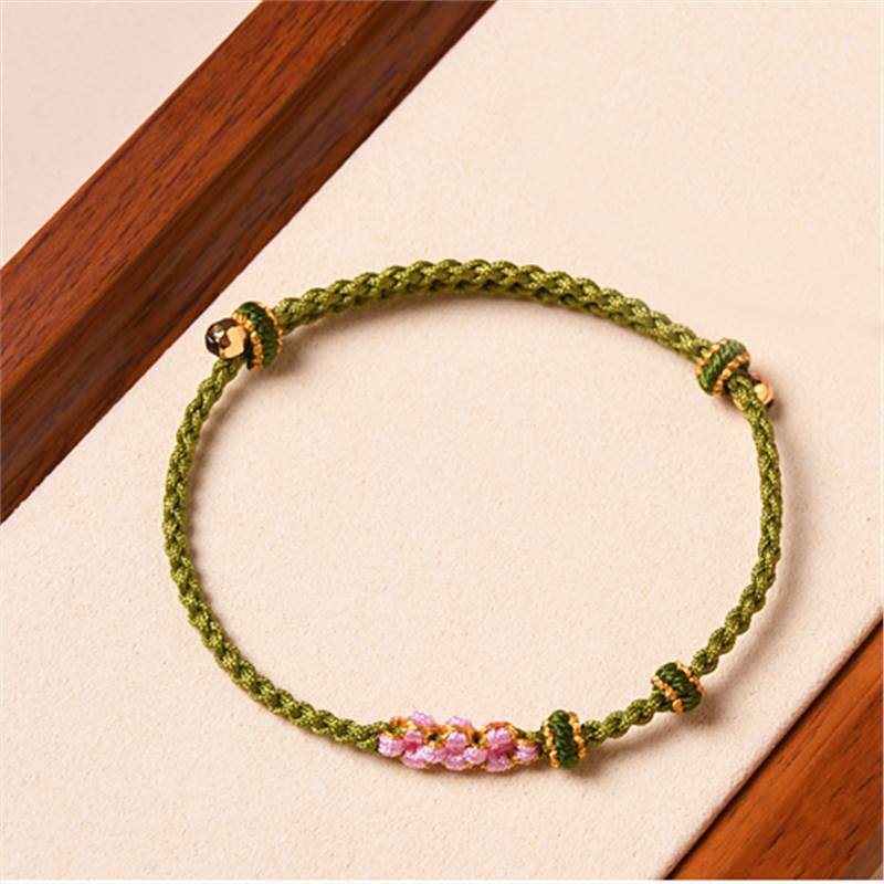 Handcrafted Red String Bracelet – Peach Blossom Design – Valentine’s Day Gift for Her | STAR8S - STAR8S
