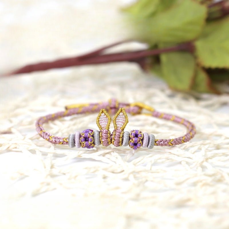 handcrafted red string bracelet – rabbit ears design for the year of the rabbit – lucky charm and gift idea | star8s - star8s