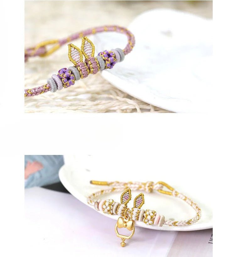 handcrafted red string bracelet – rabbit ears design for the year of the rabbit – lucky charm and gift idea | star8s - star8s