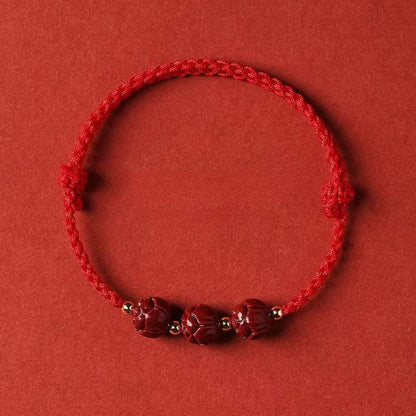 Handcrafted Red String Bracelet with Hetian Jade & Blessing Pendant – Adjustable & Meaningful Gift for Women - STAR8S