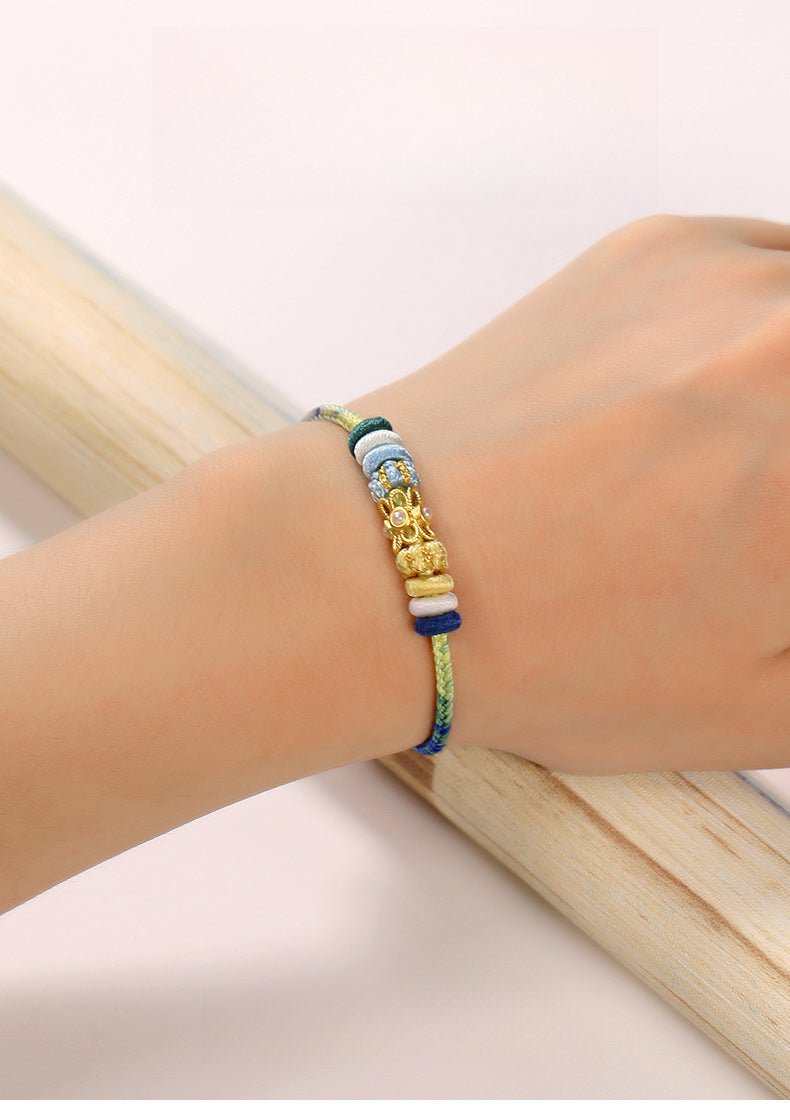 handcrafted woven bracelet – unique snake year design with starry sky and color gradient | star8s - star8s