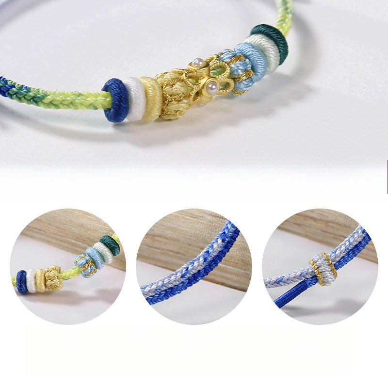Handcrafted Woven Bracelet – Unique Snake Year Design with Starry Sky and Color Gradient | STAR8S - STAR8S