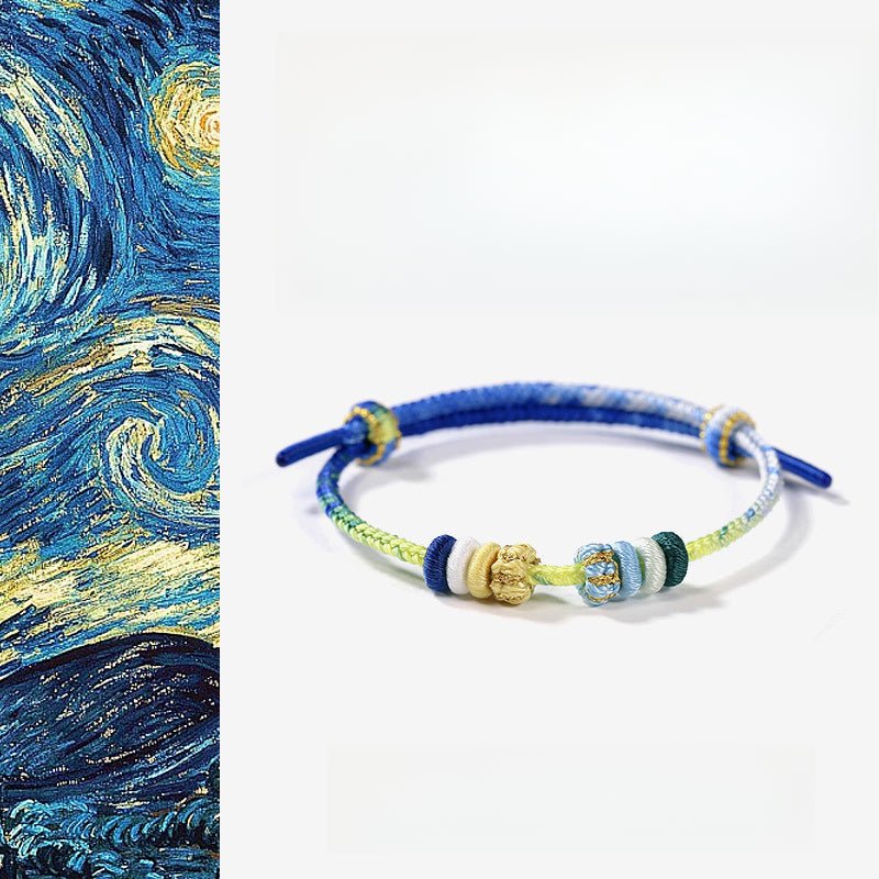 handcrafted woven bracelet – unique snake year design with starry sky and color gradient | star8s - star8s