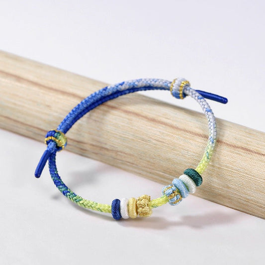 Handcrafted Woven Bracelet – Unique Snake Year Design with Starry Sky and Color Gradient | STAR8S - STAR8S