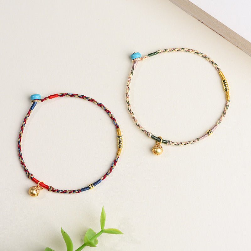 Handmade 520 Friendship Bell Bracelet – Adjustable Braided Bracelet for Couples & Students - STAR8S