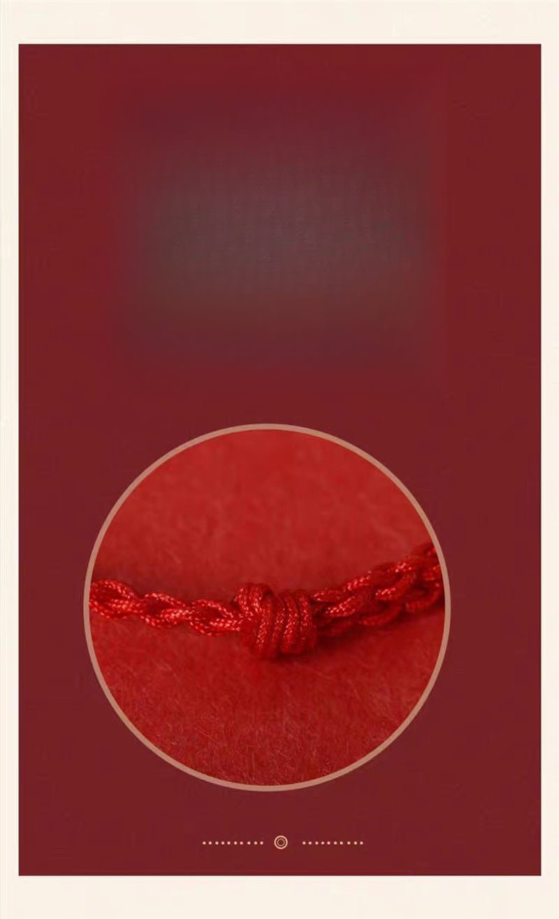 handmade bamboo segment red string bracelet with s925 silver plated gold, good luck charm for exams - star8s