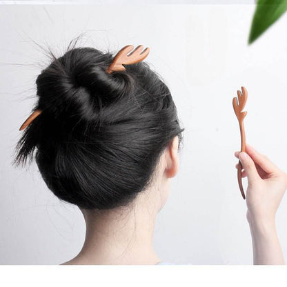 Handmade Black Sandalwood Dangling Hairpin Ideal for Hanfu Vintage Bun - STAR8S