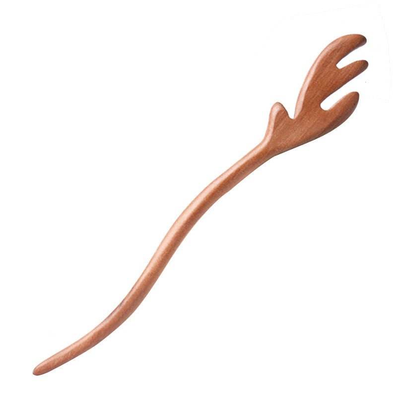 Handmade Black Sandalwood Dangling Hairpin Ideal for Hanfu Vintage Bun - STAR8S