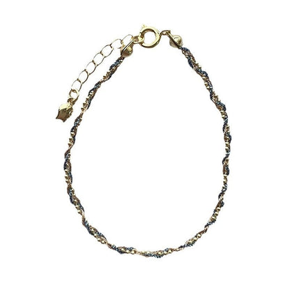 Handmade Braided Bracelet - 14K Gold Plated Thread & Beads - Elegant & Adjustable - STAR8S