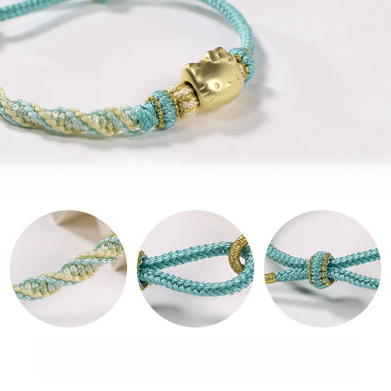 handmade chinese dragon knot red string adjustable bracelet | colorful jewelry for luck & protection | star8s - star8s