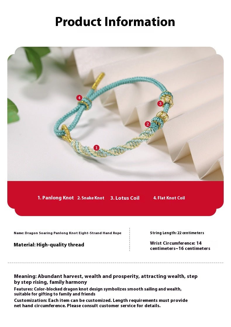 Handmade Chinese Dragon Knot Red String Adjustable Bracelet | Colorful Jewelry for Luck & Protection | STAR8S - STAR8S
