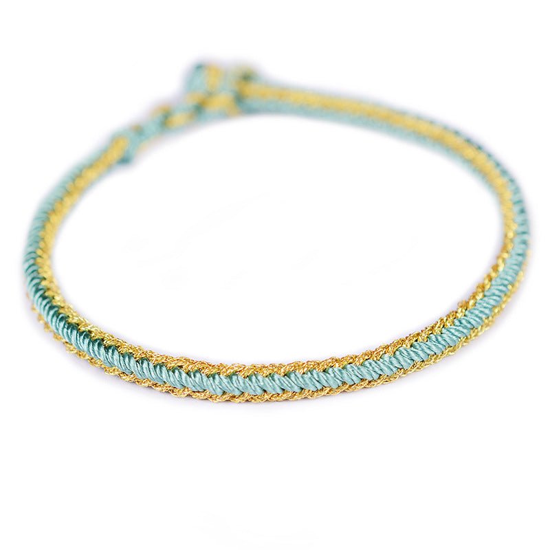 handmade chinese knot gold rope braided bracelet | handwoven red string bracelet - star8s