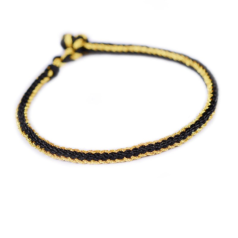 Handmade Chinese Knot Gold Rope Braided Bracelet | Handwoven Red String Bracelet - STAR8S