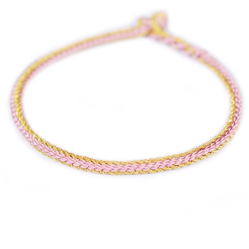 handmade chinese knot gold rope braided bracelet | handwoven red string bracelet - star8s