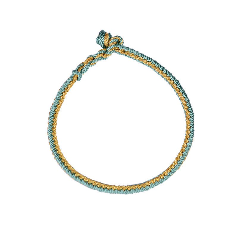 handmade chinese knot gold rope braided bracelet | handwoven red string bracelet - star8s