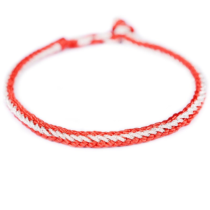 handmade chinese knot gold rope braided bracelet | handwoven red string bracelet - star8s