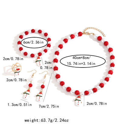 Handmade Christmas Jewelry Set | Cute Santa Necklace, Earrings, Bracelet & Ring Set for Women - STAR8S
