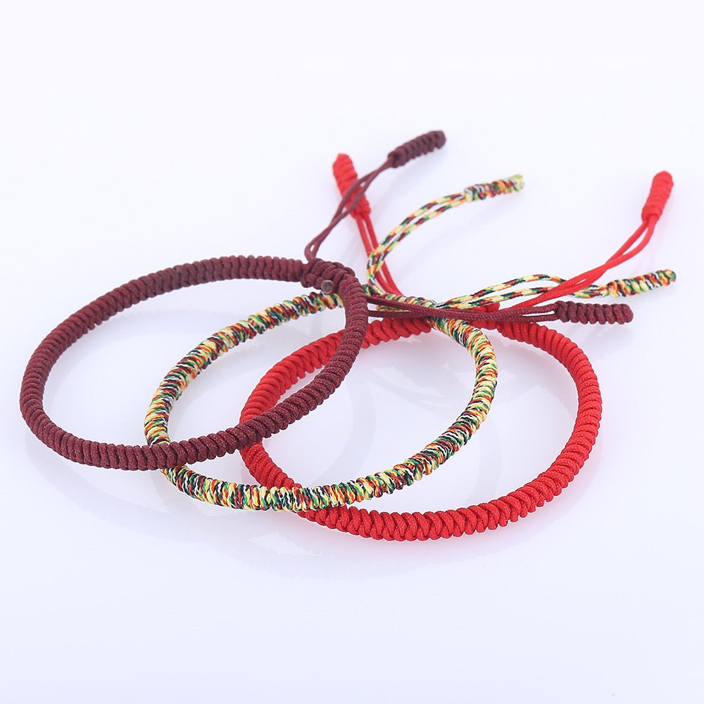 handmade colorful red string bracelet | adjustable friendship & wellness bracelet - star8s