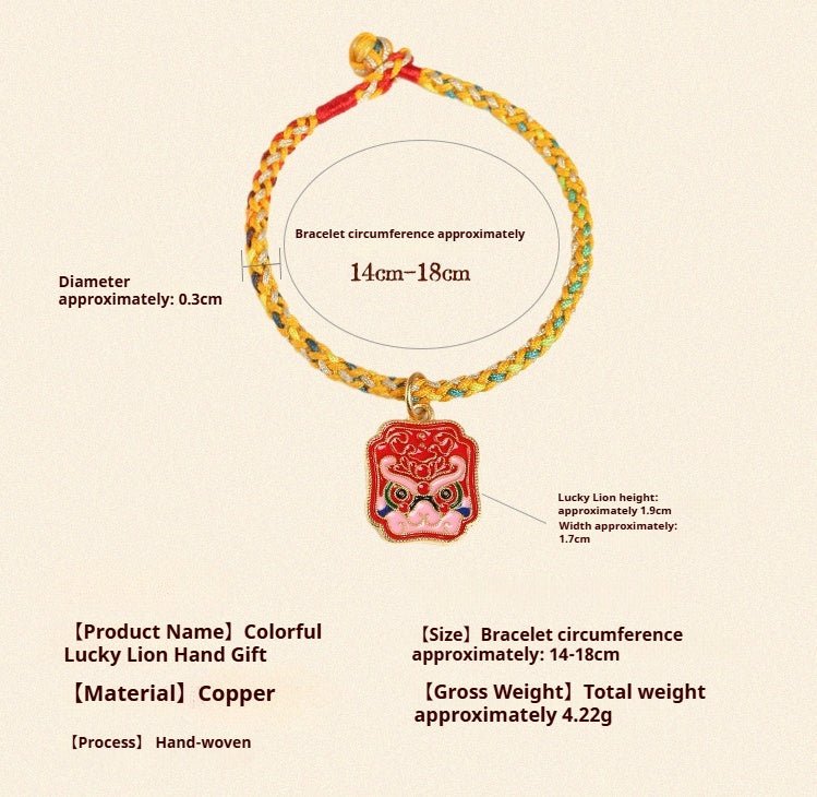 Handmade Colorful Rope Tiger Enamel Bracelet | Lucky Red String Bracelet for Good Fortune | Year of the Tiger Charm - STAR8S