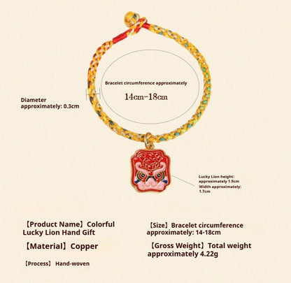 Handmade Colorful Rope Tiger Enamel Bracelet | Lucky Red String Bracelet for Good Fortune | Year of the Tiger Charm - STAR8S
