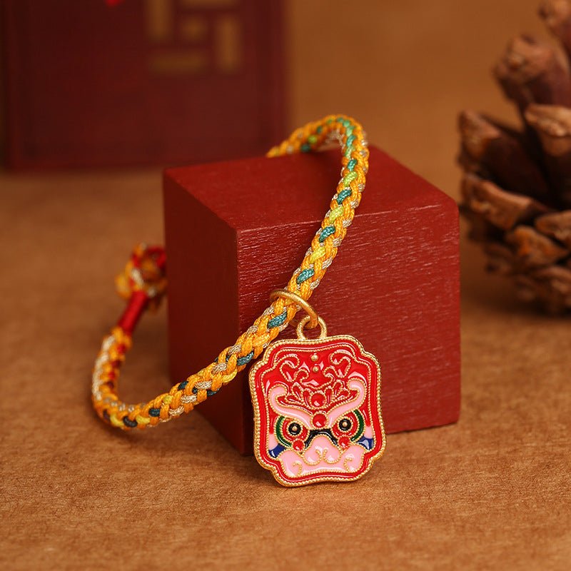 handmade colorful rope tiger enamel bracelet | lucky red string bracelet for good fortune | year of the tiger charm - star8s