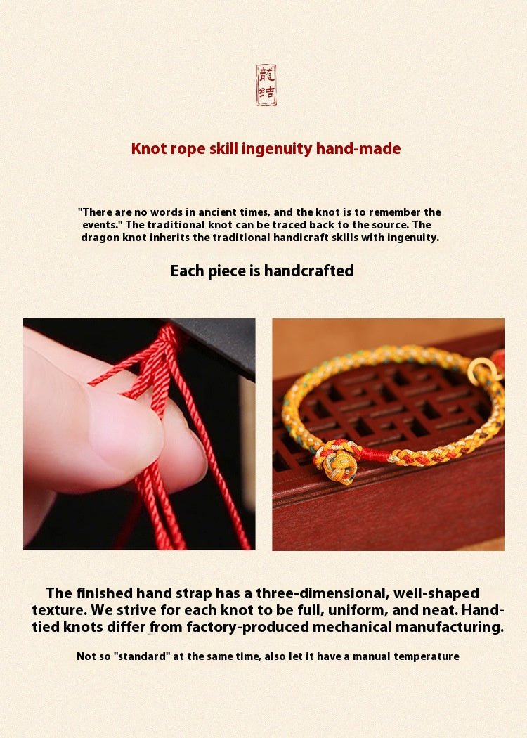 handmade colorful rope tiger enamel bracelet | lucky red string bracelet for good fortune | year of the tiger charm - star8s