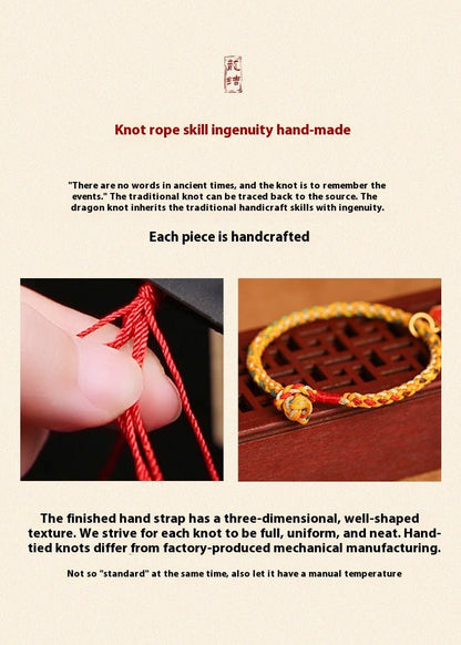 Handmade Colorful Rope Tiger Enamel Bracelet | Lucky Red String Bracelet for Good Fortune | Year of the Tiger Charm - STAR8S
