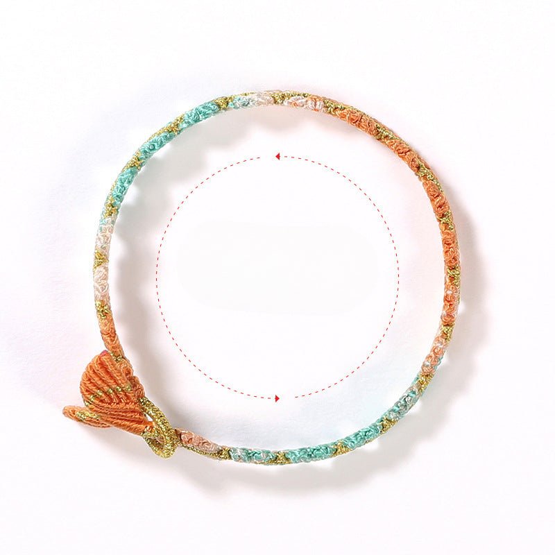 Handmade Dragon Boat Festival Five‑Color Koi Fish Tail Bracelet – Heart‑to‑Heart Lucky Wrist Cord  | STAR8S