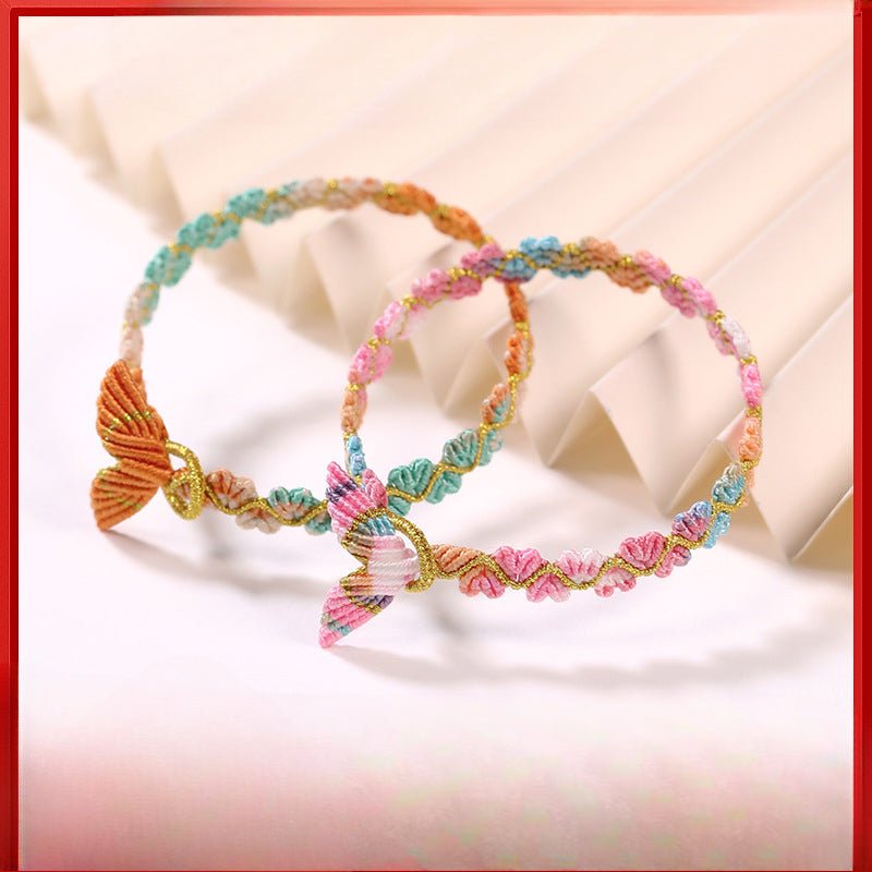 Handmade Dragon Boat Festival Five‑Color Koi Fish Tail Bracelet – Heart‑to‑Heart Lucky Wrist Cord  | STAR8S