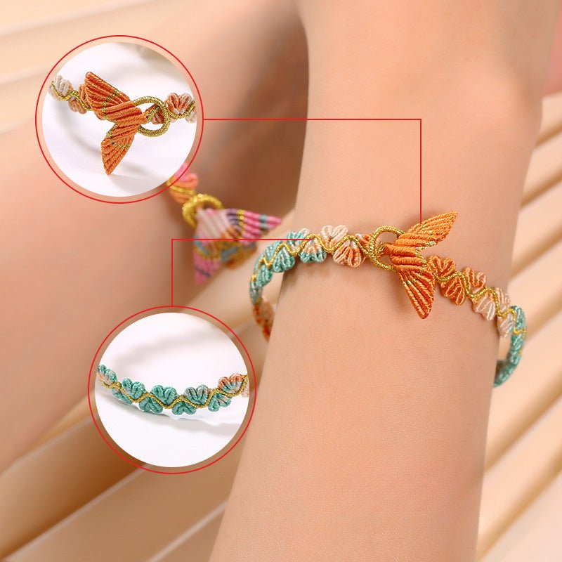 Handmade Dragon Boat Festival Five‑Color Koi Fish Tail Bracelet – Heart‑to‑Heart Lucky Wrist Cord  | STAR8S
