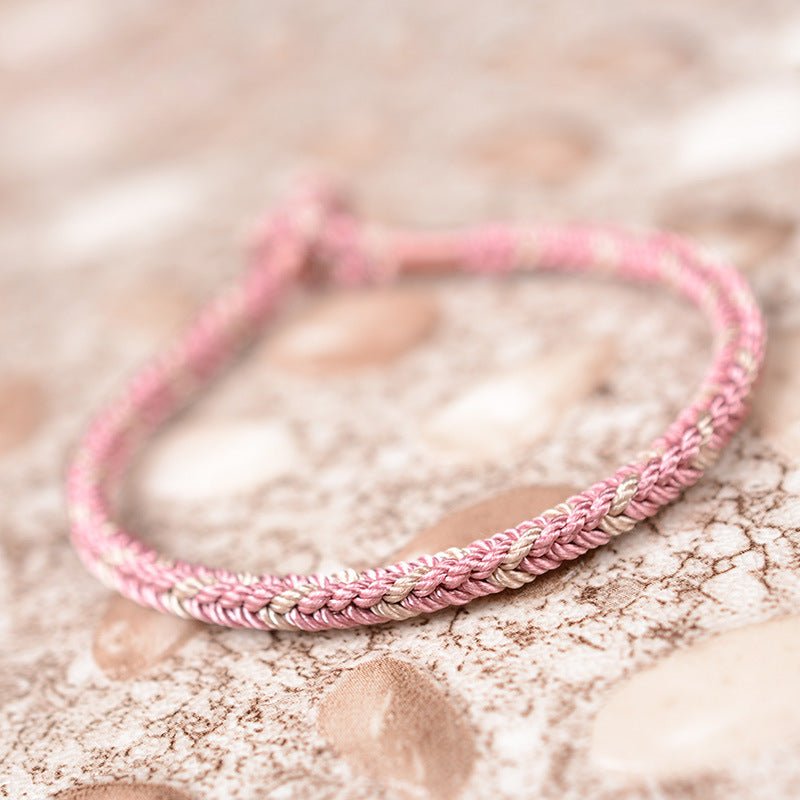 Handmade Dual - Color Braid Red String Bracelet – Adjustable, Women's Handmade Jewelry - STAR8S