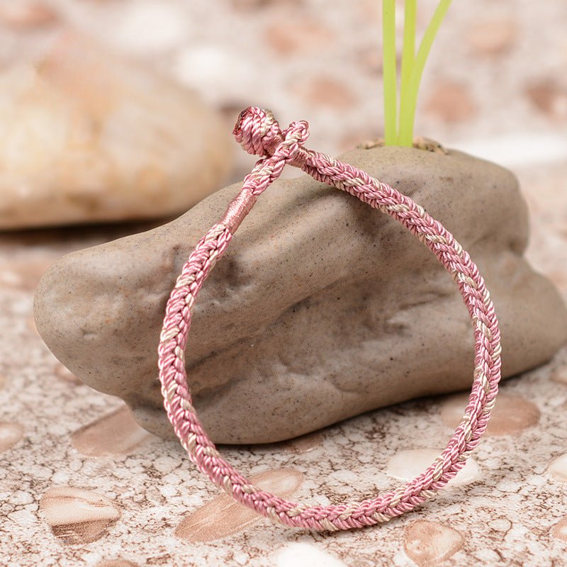 Handmade Dual - Color Braid Red String Bracelet – Adjustable, Women's Handmade Jewelry - STAR8S