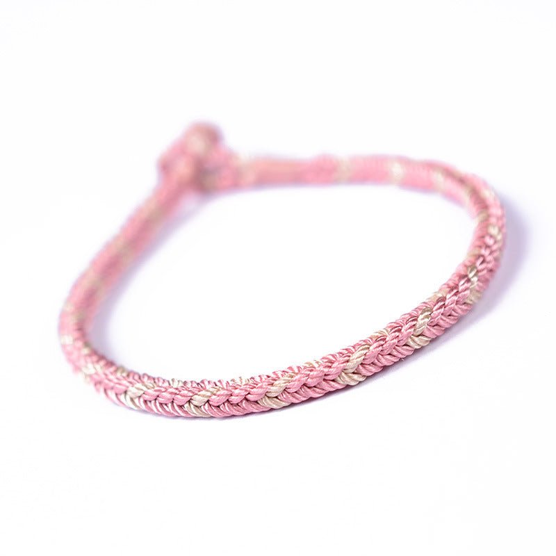 handmade dual - color braid red string bracelet – adjustable, women's handmade jewelry - star8s