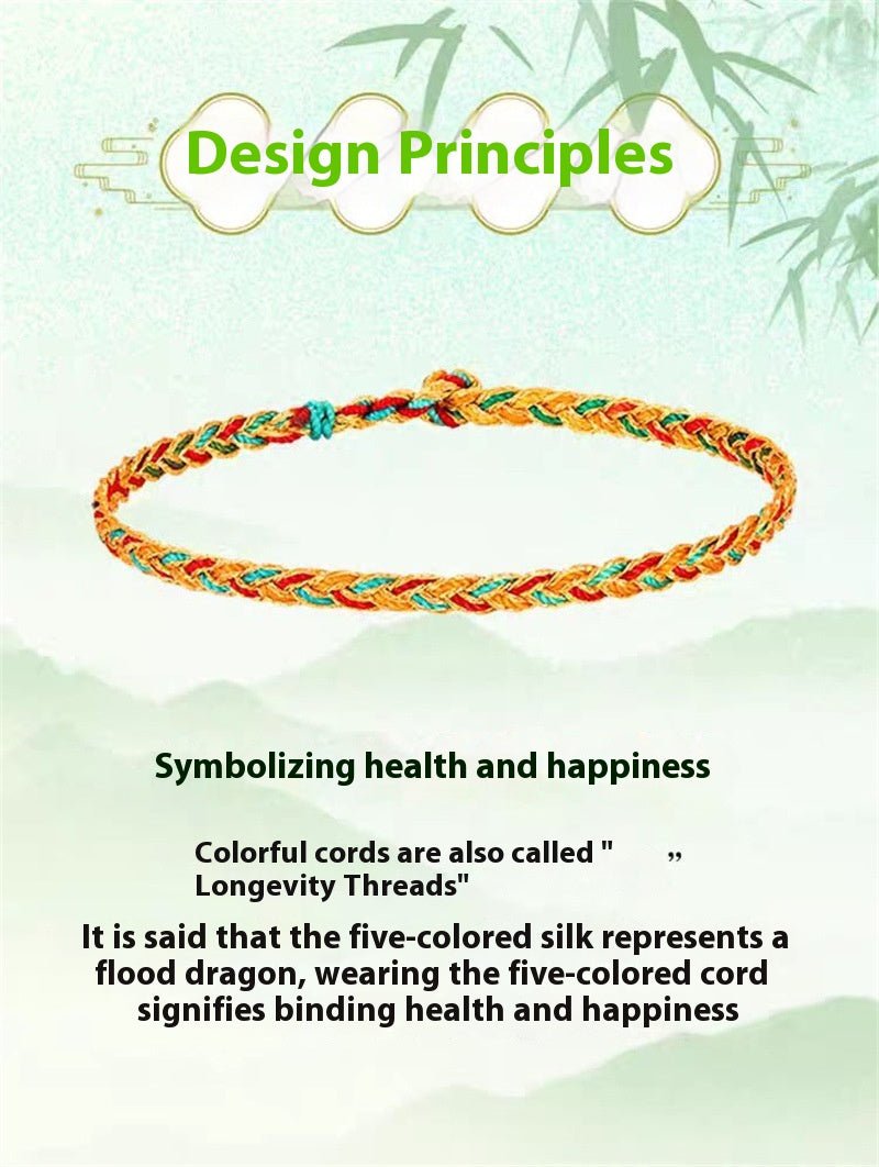 Handmade Five - Color Rope Bracelet - Baby & Child Good Luck Koi Dragon Year Gift - STAR8S