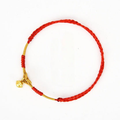 Handmade Gold Bell Anklet – Adjustable Red String Foot Chain for Women | Good Luck & Fortune Charm - STAR8S