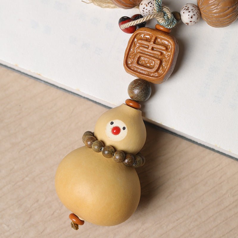 handmade gourd bracelet for men & women - adjustable wooden beads ethnic style, prosperity & fortune - star8s