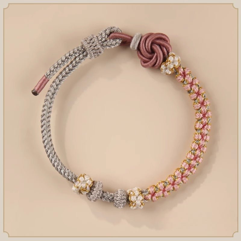 Handmade Mandala Peach Blossom Knot Red String Bracelet - Adjustable Jewelry for Women & Couples - STAR8S
