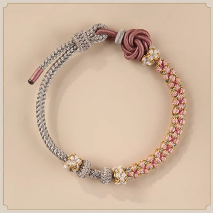 Handmade Mandala Peach Blossom Knot Red String Bracelet - Adjustable Jewelry for Women & Couples - STAR8S