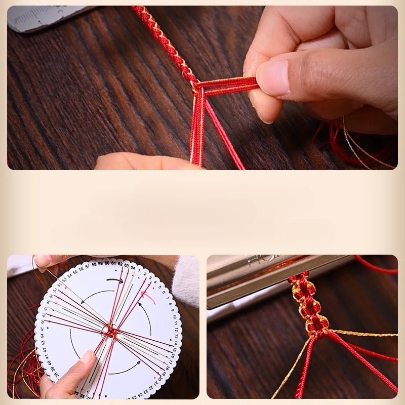 handmade mandala peach blossom knot red string bracelet - adjustable jewelry for women & couples - star8s