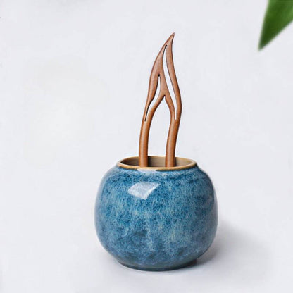 Handmade Peach Wood Double Prong Hairpin for Vintage & Modern Bun, Token of Love - STAR8S