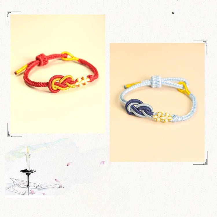Handmade Pipa Knot Chinese Knot Peach Blossom Red String Bracelet | STAR8S - STAR8S