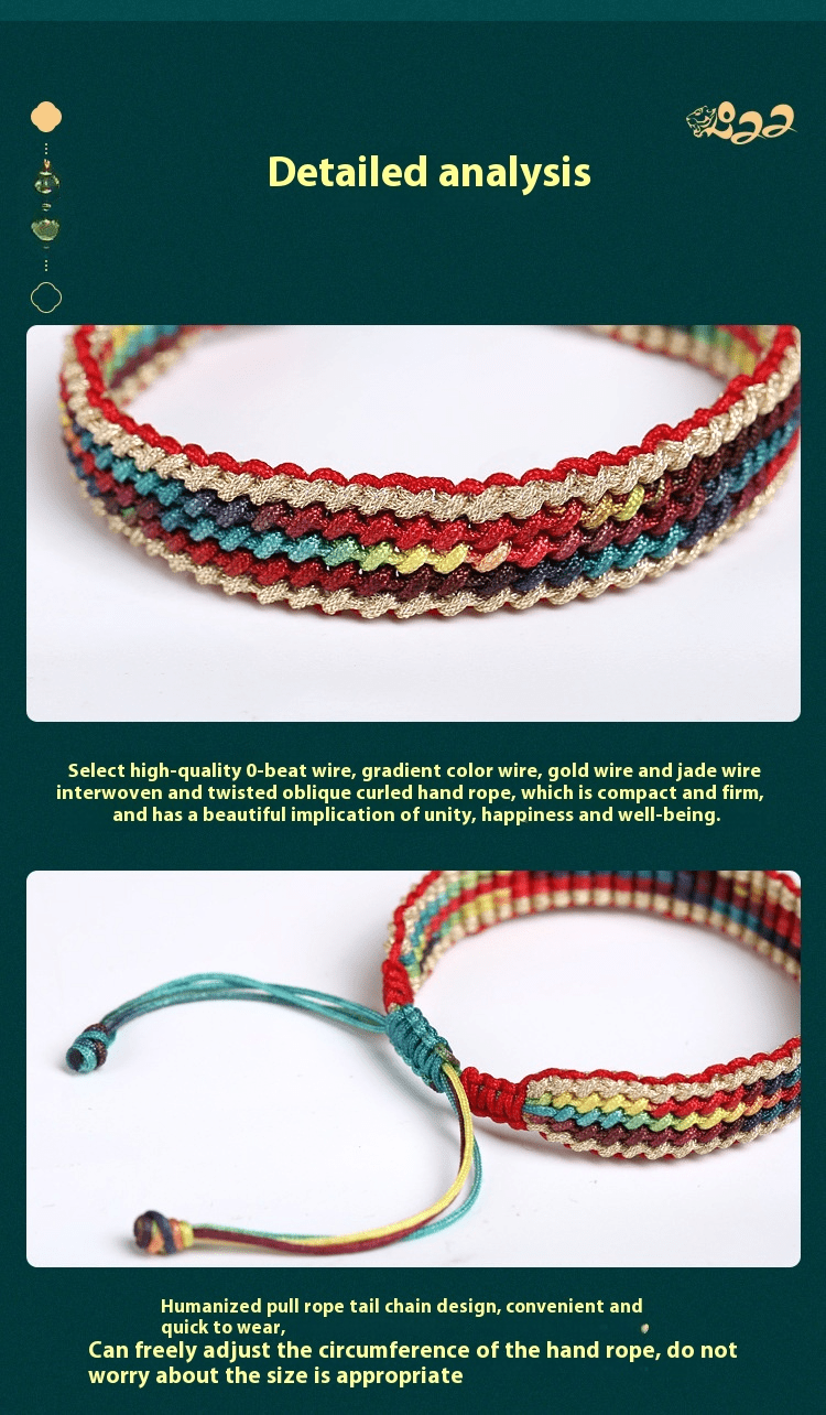 Handmade Rainbow String Bracelet – Trendy National Style for Women | Perfect Gift for Couples & Babies - STAR8S