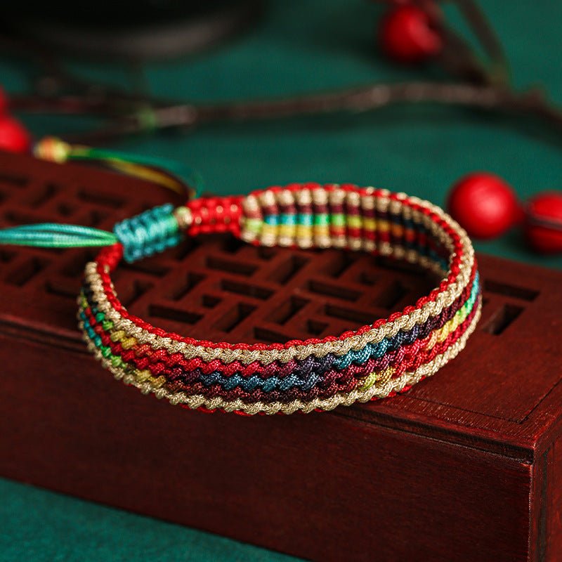 handmade rainbow string bracelet – trendy national style for women | perfect gift for couples & babies - star8s