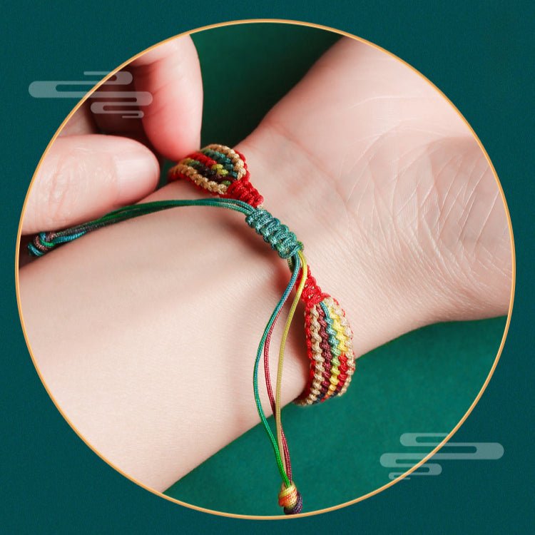 handmade rainbow string bracelet – trendy national style for women | perfect gift for couples & babies - star8s
