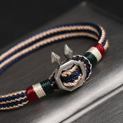 Handmade Red Rabbit Year S925 Silver Lucky Rabbit Friendship Bracelet – Adjustable, Couple Gift, Red & Navy - STAR8S