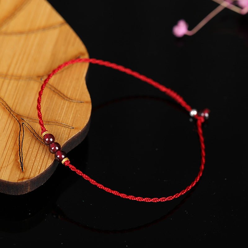 Handmade Red String Bracelet for Women with 14K Gold Beads - Simple, Chic, and Versatile - STAR8S