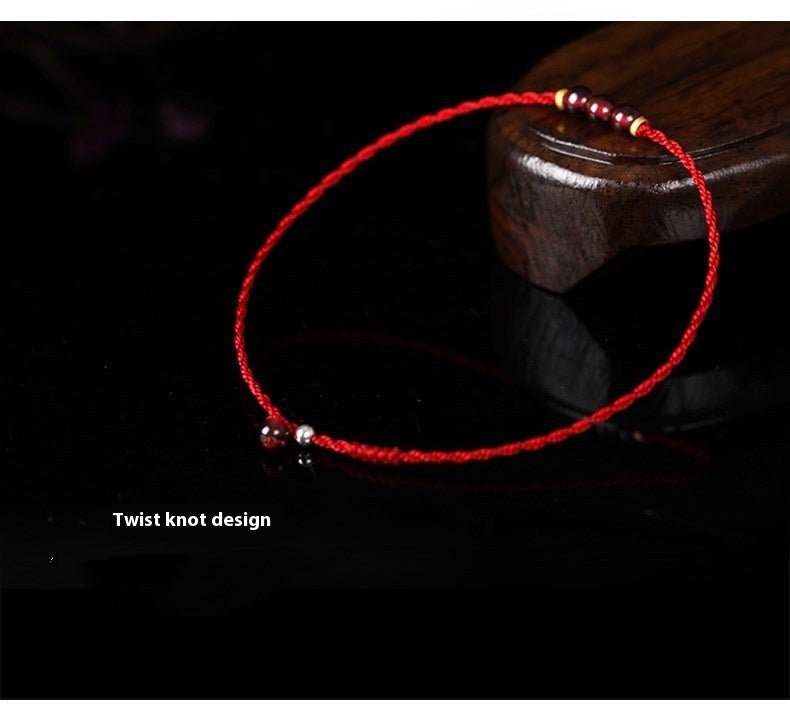 handmade red string bracelet for women with 14k gold beads - simple, chic, and versatile - star8s